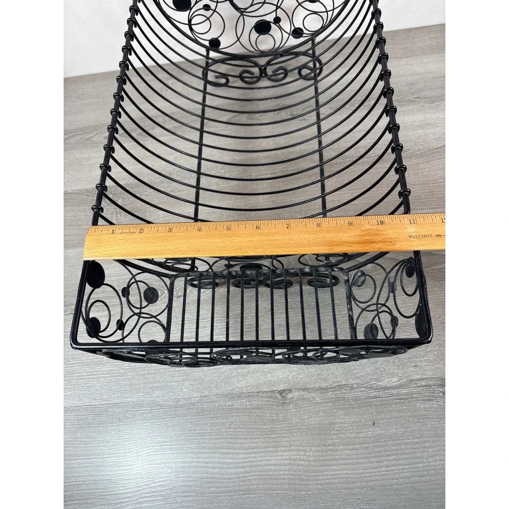 Vintage Black Wire Dish Rack -French Country Kitchen Draining Board Wrought Iron
